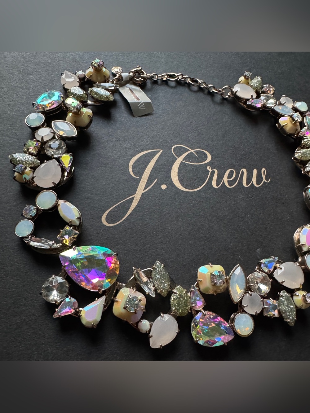 J. Crew Milky Iridescent Crystal Cluster Necklace - Picture 7 of 8